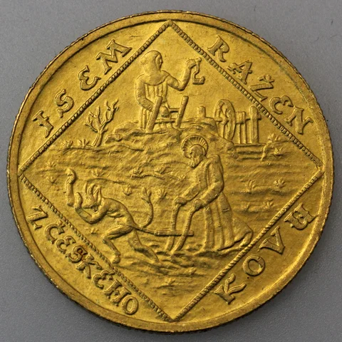 2 Dukaten Goldmünze Tschechoslowakei 1928