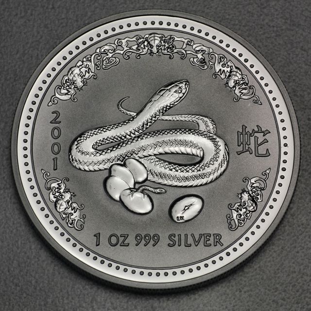 Silber Lunar Serie Australien 2001 Schlange = Year of the Snake