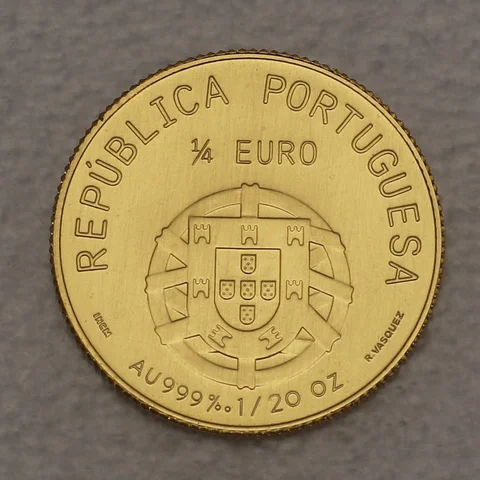 Goldmünze 0,25 Euro Portugal 2012 Carlos Seixas