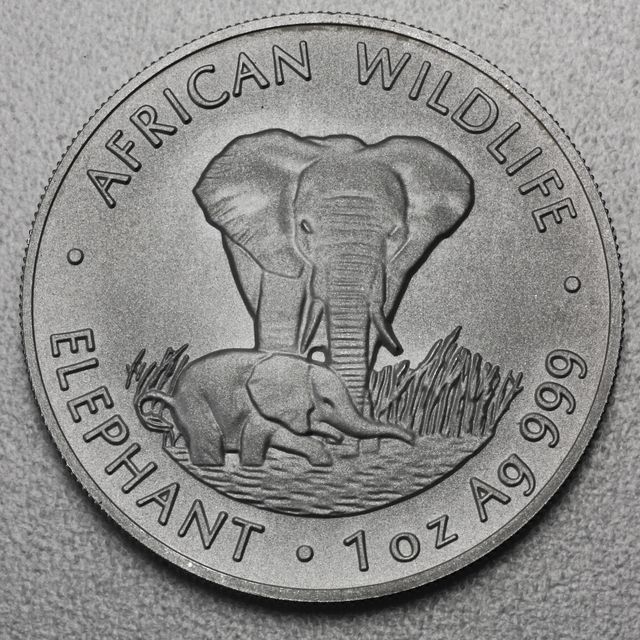Silbermünze 1oz Sambia Elefant 1999