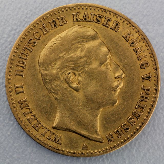 10 Reichsmark Goldmünze Wilhelm II - Preussen - Prägejahre 1890 bis 1912 Jäger Nr. 251