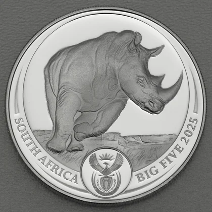 Silbermünze 1oz Big Five III - 2025 Nashorn PP