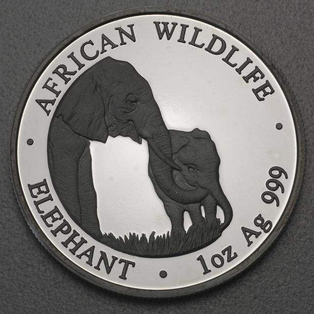 Silbermünze 1oz Sambia Elefant 2001