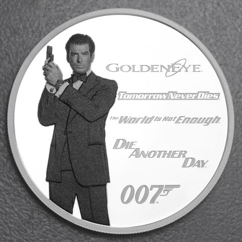 Silbermünze 1oz "Pierce Brosnan" 2024 koloriert