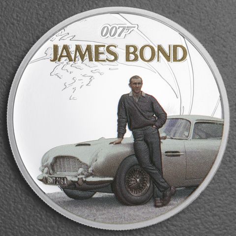 Silbermünze 1oz Sean Connery - James Bond 2024 koloriert