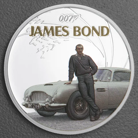 Silbermünze 1oz Sean Connery - James Bond 2024 koloriert