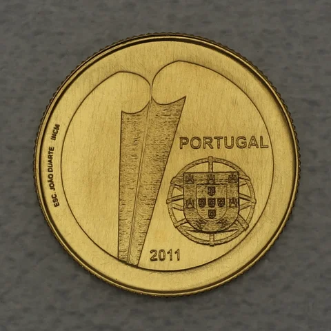 Goldmünze 0,25 Euro Portugal 2011 - EU-Beitritt Portugal