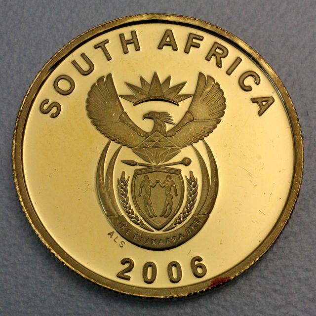 1/4oz Gold 2 Rand 2006 Goldmünzen Fussball WM in Südafrika