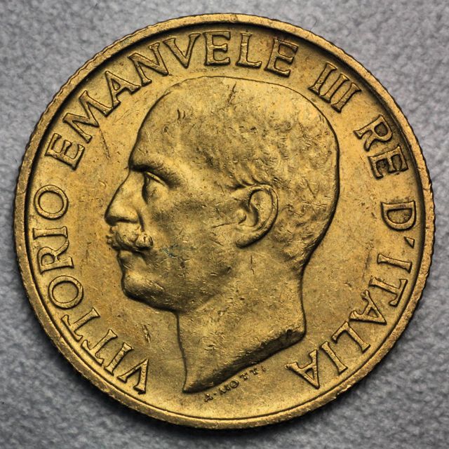 20 Lire Goldmünze Italien Vittorio Emanuele III 1923