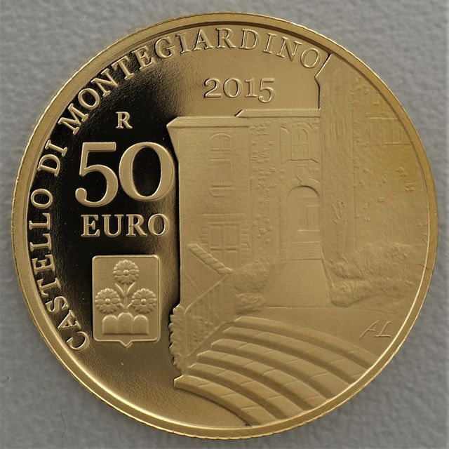 50 Euro Goldmünze San Marino 2015 Castello Di Montegiardino