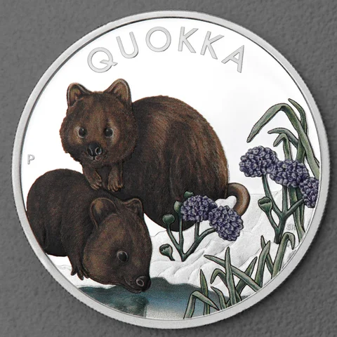Silbermünze 1oz Australian Quokka 2023 koloriert
