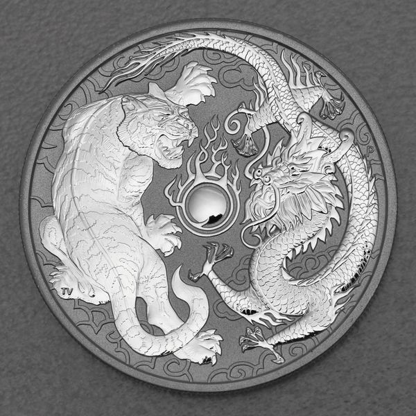 Silbermünze 1oz Chinese Myths and Legends 2018 - Dragon & Tiger