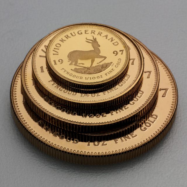 Südafrikanische Krügerrand Münzen alle Größen