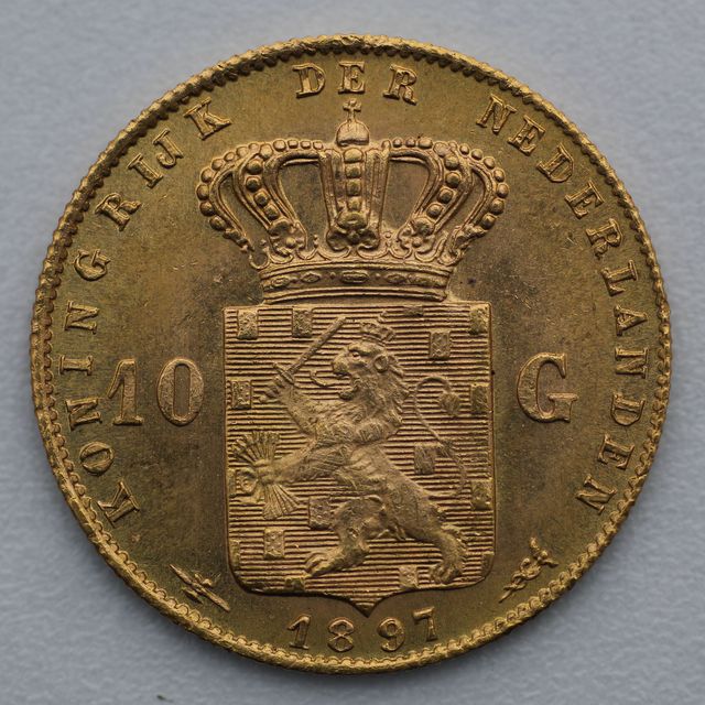 10 Gulden Goldmünze Wilhelmina Kind Niederlande