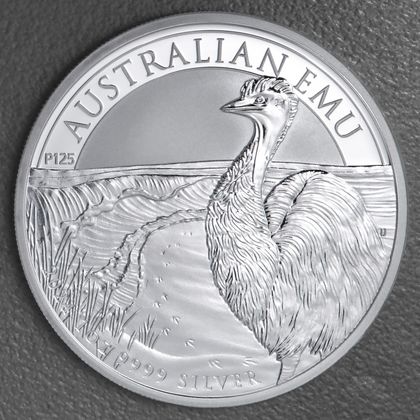 1oz Silbermünze "Australian Emu" 2024, Motivseite