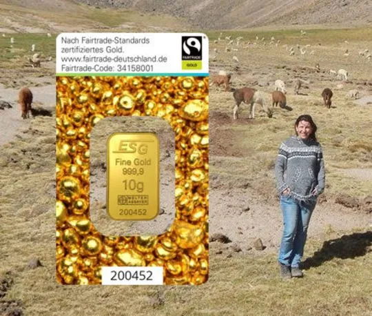 Goldbarren aus Fairtrade zertifziertem Gold