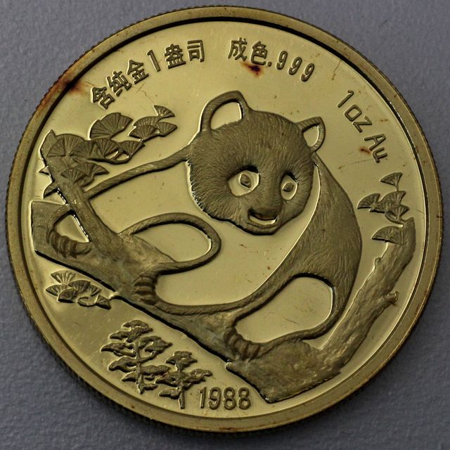 1oz Goldmedaille China Panda zur Munich International Coin Fair 1988