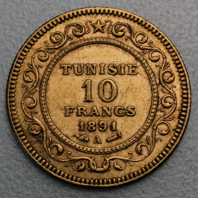 10 Francs Goldmünze Tunesien