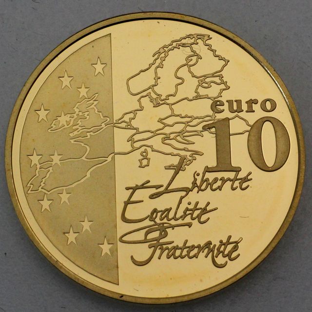 10 Euro Goldmünze Frankreich 2003Merci le Franc