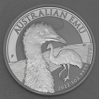 1oz Silbermünze "Australian Emu" 2022, Motivseite