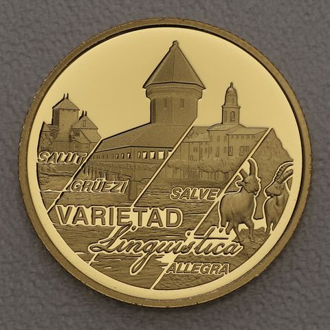 Goldmünze 50 Franken Schweiz 2023 - Schweizer Sprachenvielfalt