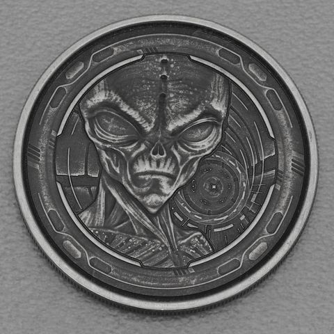Silbermünze 1oz Ghana Ailen 2022 Antikes Finish