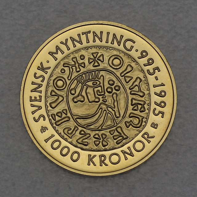 1000 Kronor 1995 Schweden - 100. Jubiläum Münzprägung Schweden