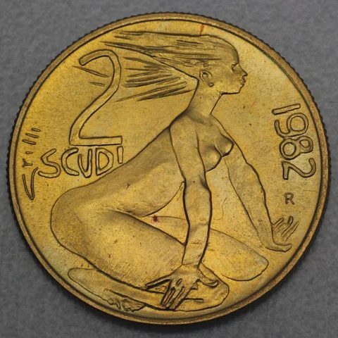 2 Scudi Goldmünze San Marino 1982 - Verteidigung der Freiheit