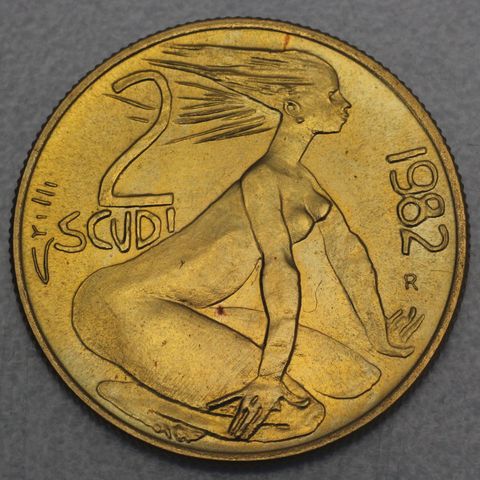 2 Scudi Goldmünze San Marino 1982 - Verteidigung der Freiheit