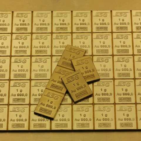 zerteilbare Goldbarrentafel