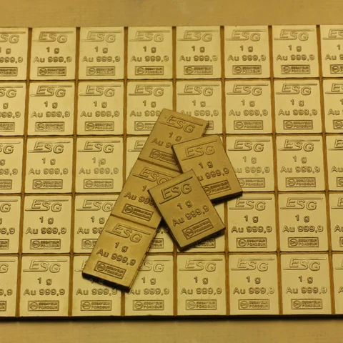 zerteilbare Goldbarrentafel