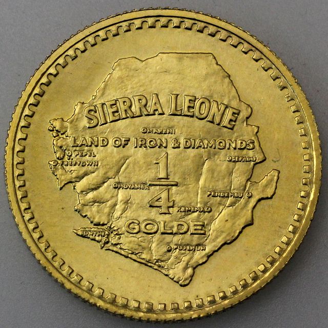 1/4 Golde Goldmünze Sierra Leone 1966