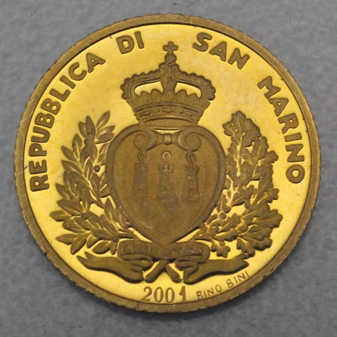 1/2 Scudo Goldmünze San Marino 2001 - Cavaliere