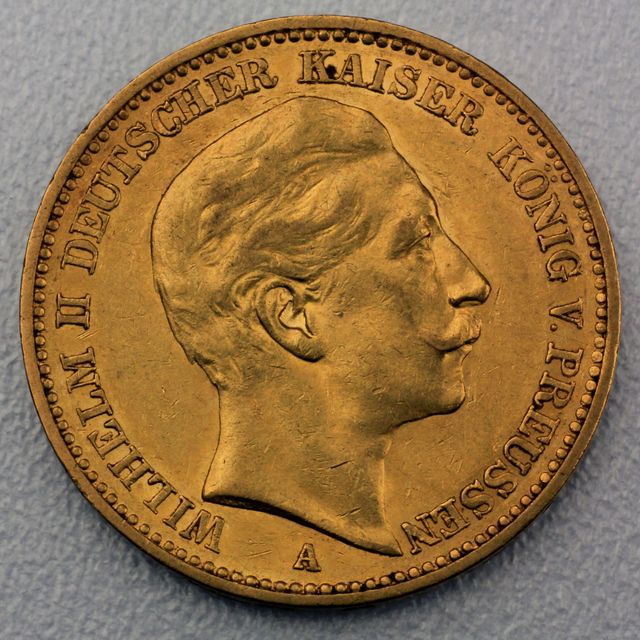 20 Reichsmark Goldmünze Wilhelm II - Preussen - Prägejahre 1888, 1889 Jäger Nr. 250