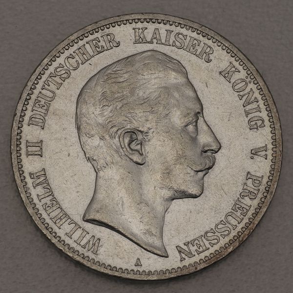 Silbermünze Deutsches Kaiserreich 3 Mark 1909