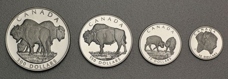 Platinmünzen Bison Canada 1997