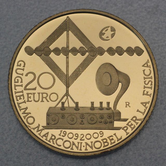 20 Euro Goldmünze Italien 2009 Marconi