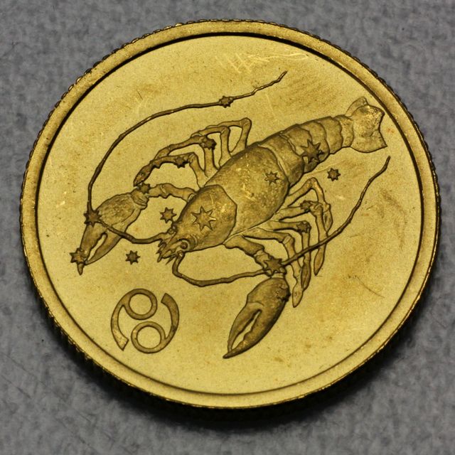 25 Rubel Goldmünze Russland 2003 Krebs Sternzeichenmünze