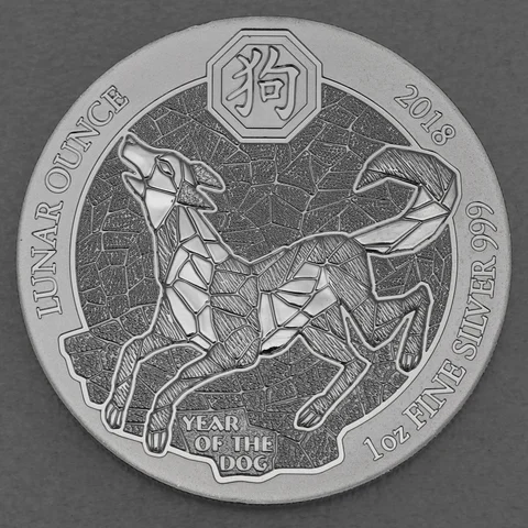 Silbermünze 1oz Lunar Ounce 2018 - Hund / Year of the Dog