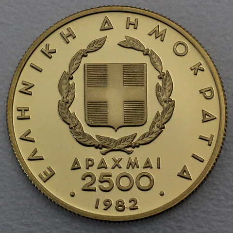 Goldmünze 2500 Drachmen 1982 - Nike