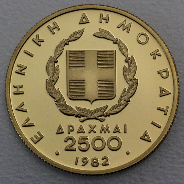 Goldmünze 2500 Drachmen 1982 - Nike