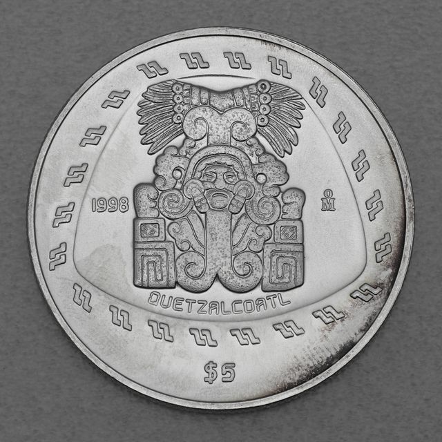 Silbermünze 1oz Mexiko Präkolumbische Kulturen - Tolteken Quetzalcoatl 1998