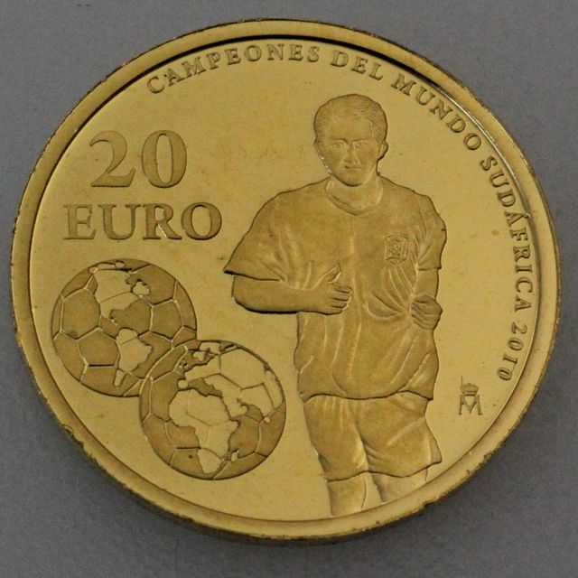 20 Euro Goldmünze Spanien 2009 Fussball WM 2010 Südafrika