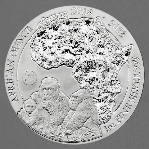 Silbermünze African Ounce 2023 - Gorilla Jubiläumsausgabe