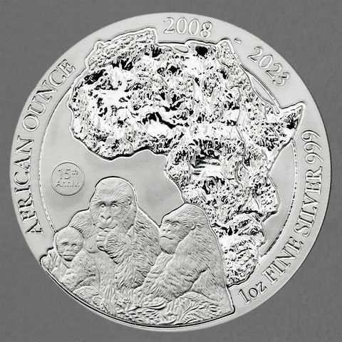 Silbermünze African Ounce 2023 - Gorilla Jubiläumsausgabe