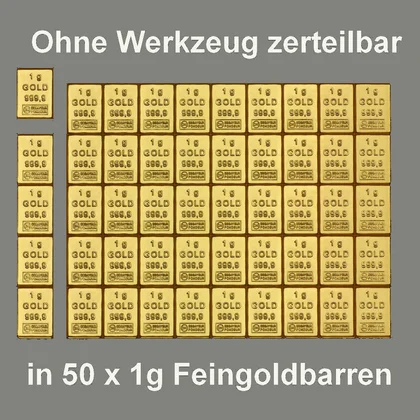 50g CombiBar® Goldtafeln