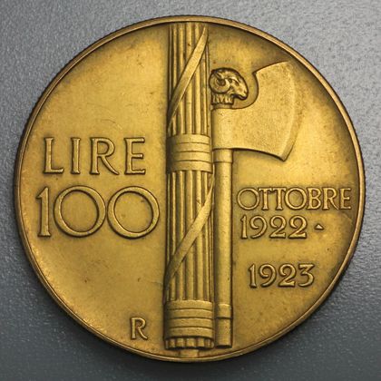 100 Lire Goldmünze Italien Vittorio Emanuele III 