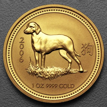 Lunar I, 1oz Goldmünze, Hund, 2006
