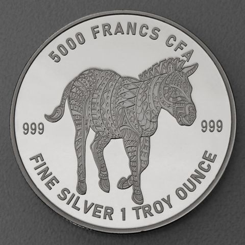 Silbermünze 1oz Tschad Mandala Serie 2022 Zebra