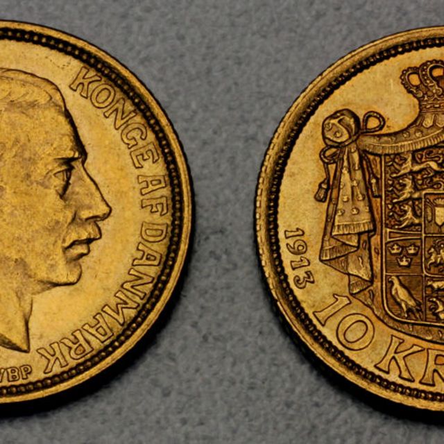 10 Kroner Goldmünze Dänemark Christian X
